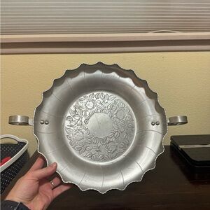 Vintage Aluminum Serving Tray Dish Kitchen Home Decor